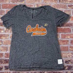 NWT Retro Brand Anaheim Ducks Women’s XL Tri-Blend Tee Heather Gray NHL T-Shirt